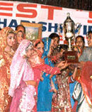 Maharishi Vidya Mandir students are proud of their trophy