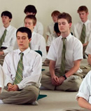 Boys meditating