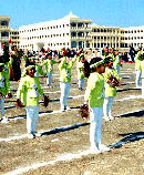 Maharishi Vidya Mandir students on the exercise field